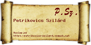Petrikovics Szilárd névjegykártya