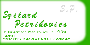 szilard petrikovics business card